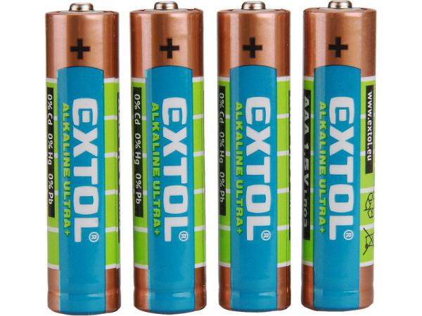EXTOL Batéria alkalická 4ks, 1,5V, typ AAA 42010